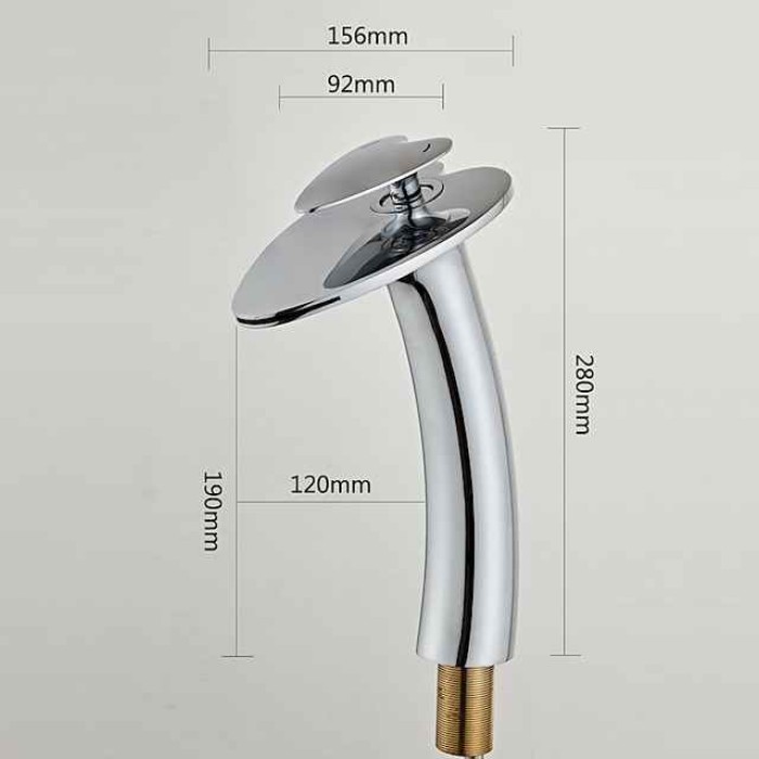 Bathroom Sink Faucet,Waterfall  Heart Shape Handle Single Handle One Hole Bath Taps with Hot and Cold Switch