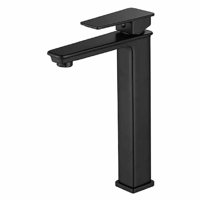 Black Bathroom Faucet Tall Single Handle Bathroom Vessel Sink Faucet Rv Lavatory Vessel Faucet Basin Mixer Tap Solid Brass/Matte Black