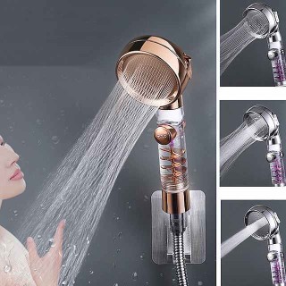 Shower Head High Pressure 3-Function SPA Shower Head With Switch On/Off Button Filter Bath Head Water Saving Shower Bathroom