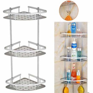 Bathroom Corner Shower Rack 2/3 Layer Space Aluminum Bathroom Shelf Accessories Set Removable Rack Bathroom Shelf organizador