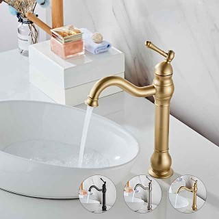 Bathroom Sink Faucet Antique Brass/ORB/Brushed Nickel Rotatable Single Handle One Hole Bath Taps