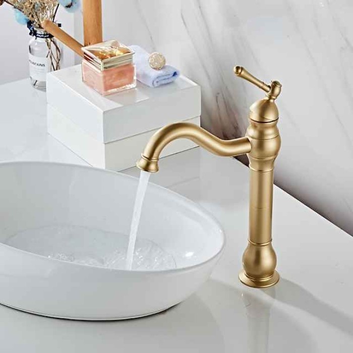 Bathroom Sink Faucet Antique Brass/ORB/Brushed Nickel Rotatable Single Handle One Hole Bath Taps