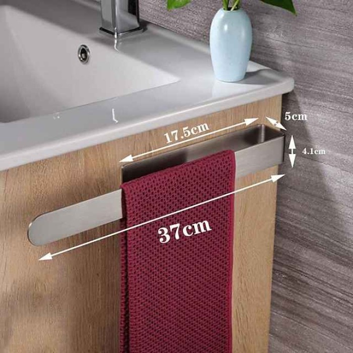 Towel Rack Self Adhesive 304 Stainless Steel Bathroom Toilet Towel Rack Kitchen Self-adhesive Towel Ring Hardware Rack