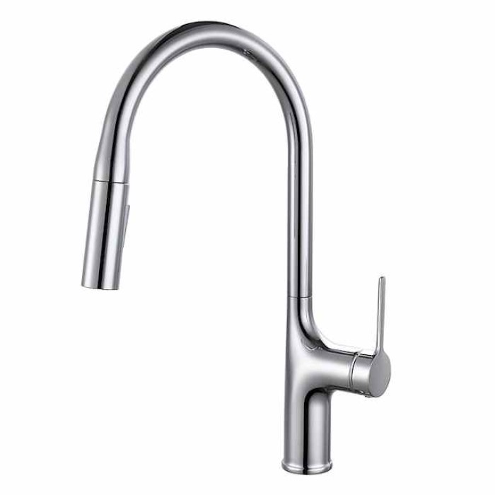 Kitchen faucet - Single Handle One Hole Electroplated / Painted Finishes Pull-out / Pull-down / Standard Spout / Tall / High Arc Centerset Modern Contemporary Kitchen Taps