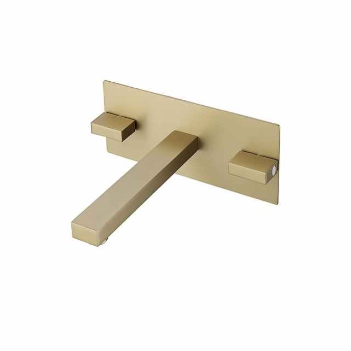 Bathroom Sink Faucet - Classic / Wall Mount Electroplated / Painted Finishes Mount Inside Two Handles One HoleBath Taps