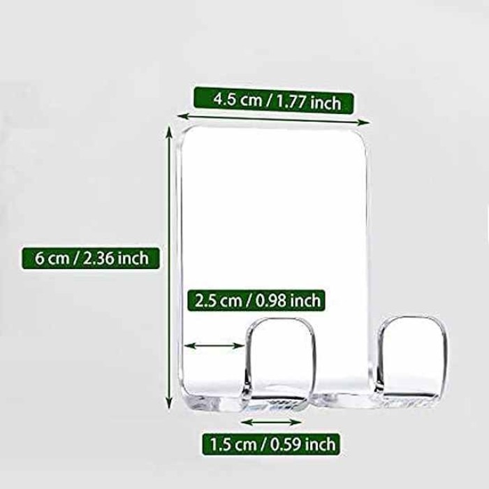 2 Pcs Self Adhesive Razor Holder Hooks Shower Hooks Suitable for Razor Bathroom Kitchen Storage Box Used for Razor Plug Towel (Transparent)