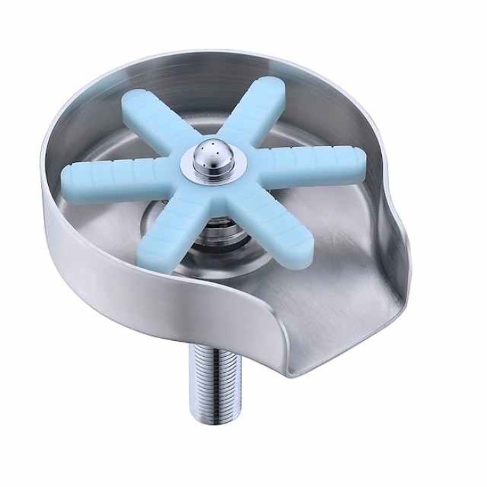 Stainless Steel Glass Rinser for Kitchen Sink, Glass Bottle Cup Washer for Sink Cup Rinser Clean Sink Attachment Accessories for Baby Bottle, Bar Wine Glass, and More Cups