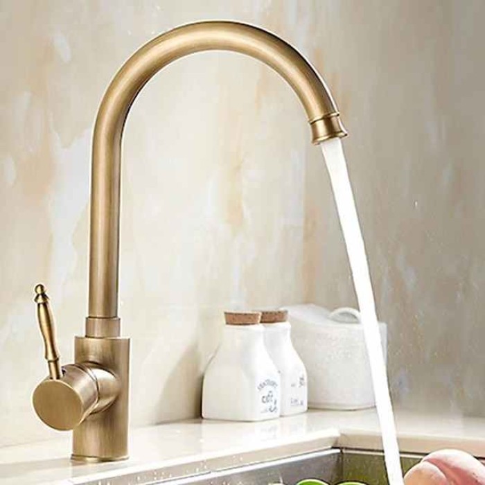 Kitchen Faucet - Single Handle One Hole Electroplated Pull-Out / Pull-Down Centerset Retro Vintage Kitchen Taps