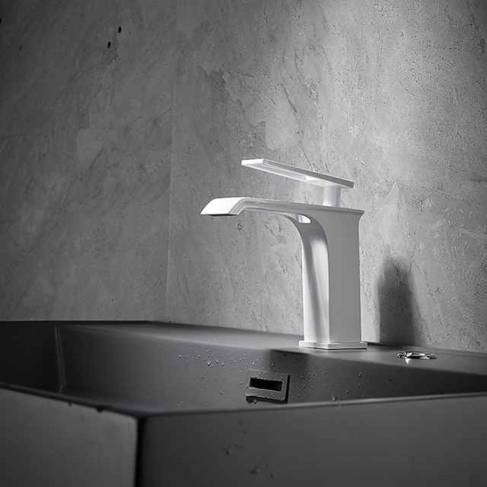 Bathroom Sink Faucet - Waterfall Electroplated / Painted Finishes Centerset Single Handle One HoleBath Taps