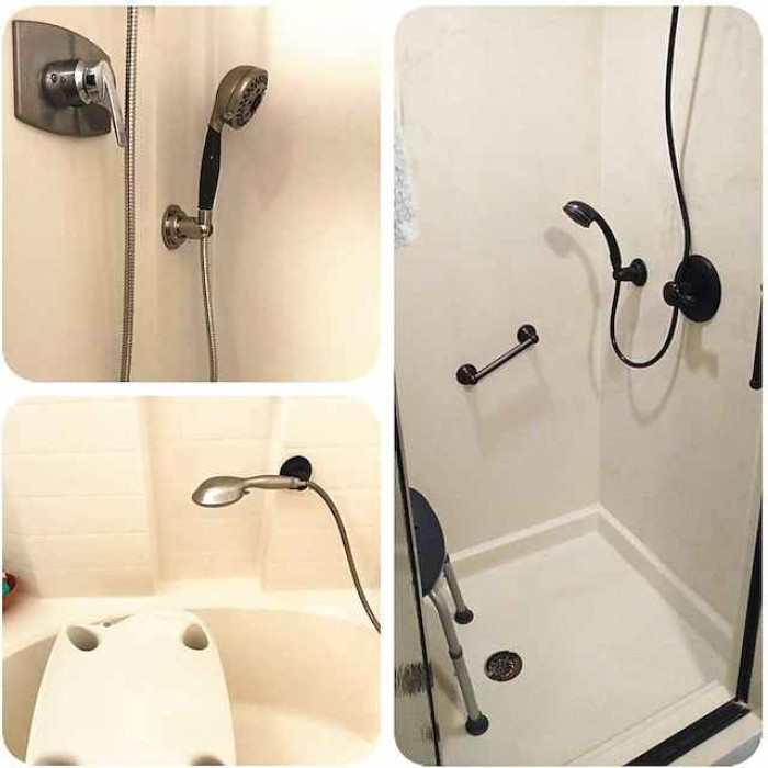 Suction Cup Shower Head Holder Adhesive,Suction Handheld Shower Head Holder Bracket,Removable Wall Mount Holder For Bathroom,Brushed Nickel