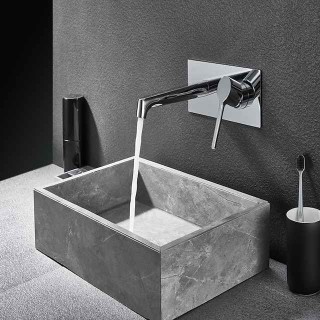 Bathroom Sink Faucet - Wall Mount Chrome / Electroplated / Painted Finishes Mount Inside Wall mountedBath Taps