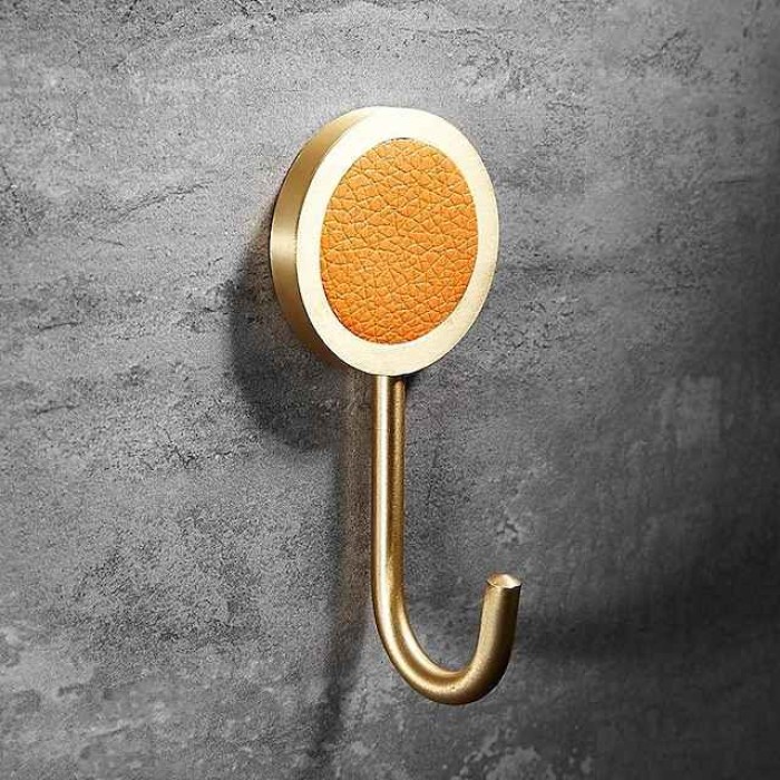 Punch-Free Shell Brass Clothes Hook Bathroom Wall Hook Clothes Hook Toilet Toilet Single Hook