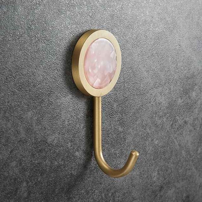 Punch-Free Shell Brass Clothes Hook Bathroom Wall Hook Clothes Hook Toilet Toilet Single Hook