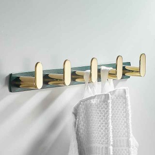 Green Gold Row Hook New Bathroom Toilet Hook Towel Hook Fitting Room Coat Wall Coat Hook Wall Hook Punch Hole