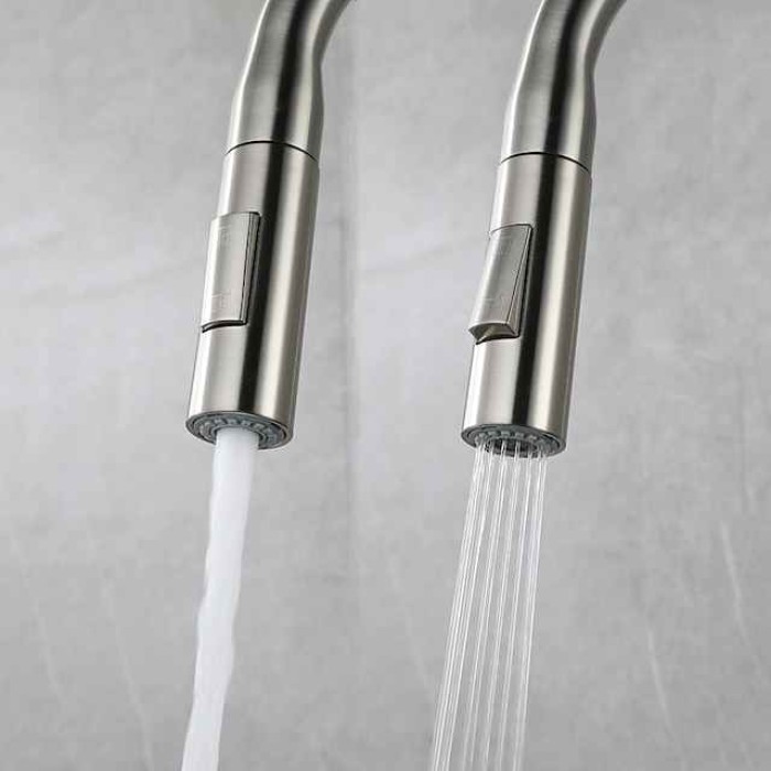 Kitchen faucet - Single Handle One Hole Nickel Brushed / Electroplated / Painted Finishes Pull-out / Pull-down / Standard Spout / Tall / High Arc Centerset Modern Contemporary Kitchen Taps