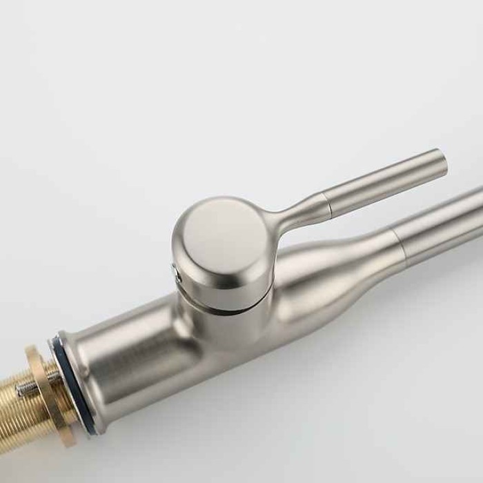 Kitchen faucet - Single Handle One Hole Nickel Brushed / Electroplated / Painted Finishes Pull-out / Pull-down / Standard Spout / Tall / High Arc Centerset Modern Contemporary Kitchen Taps