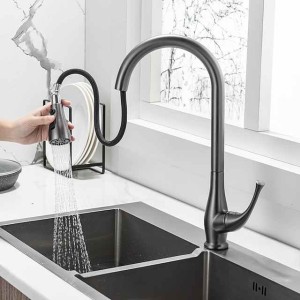 Kitchen Faucet with Pull-out Spray,Single Handle One Hole Nickel Brushed / Electroplated Pull-out / Pull-down / Standard Spout / Tall / High Arc Centerset