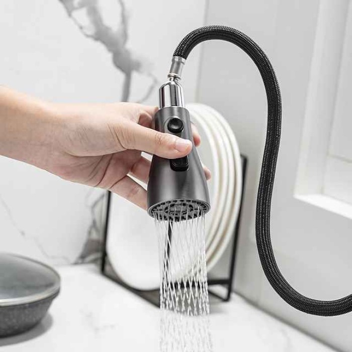 Kitchen Faucet with Pull-out Spray,Single Handle One Hole Nickel Brushed / Electroplated Pull-out / Pull-down / Standard Spout / Tall / High Arc Centerset