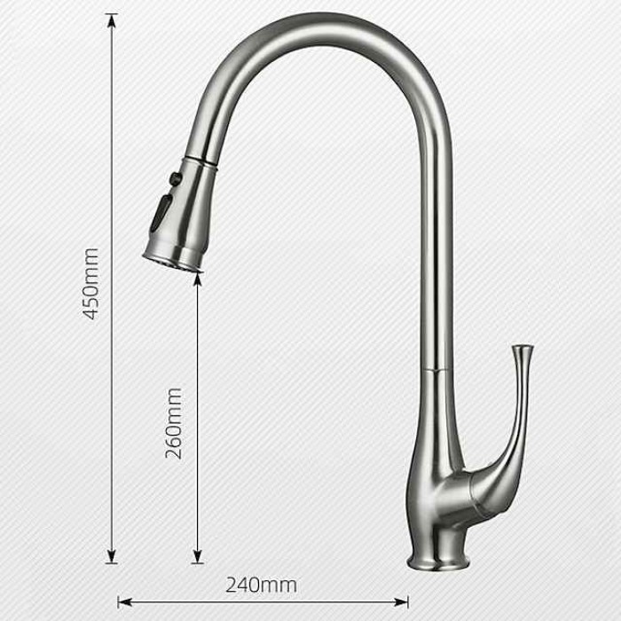 Kitchen Faucet with Pull-out Spray,Single Handle One Hole Nickel Brushed / Electroplated Pull-out / Pull-down / Standard Spout / Tall / High Arc Centerset