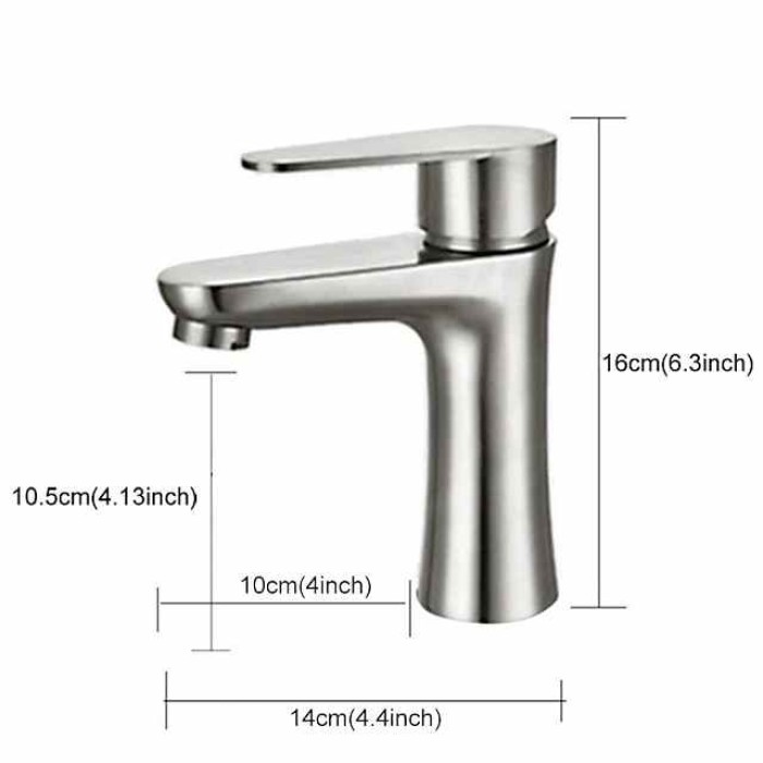 Bathroom Sink Faucet,Stainless Steel Matte Black/Nickel Brushed Single Handle One Hole Bath Taps with Hot and Cold Switch