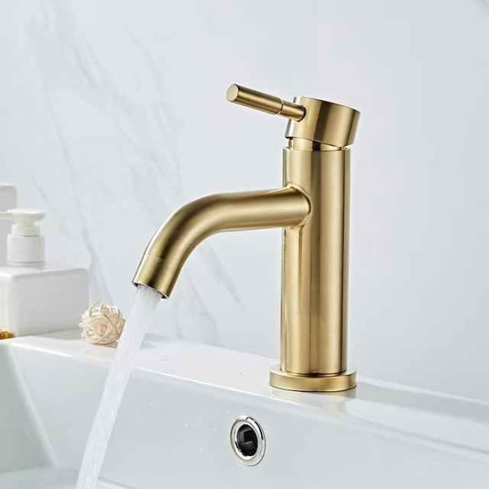 Bathroom Sink Faucet - Waterfall Nickel Brushed Centerset Single Handle One HoleBath Taps