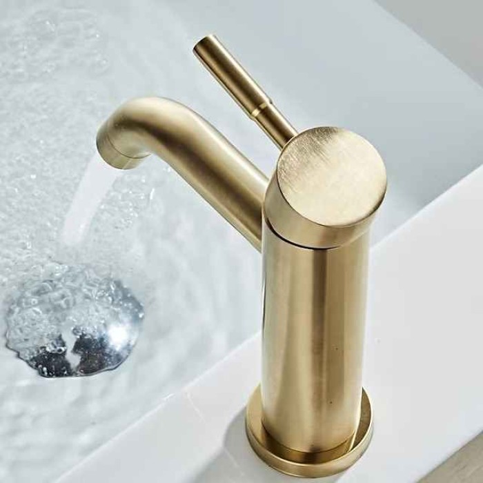 Bathroom Sink Faucet - Waterfall Nickel Brushed Centerset Single Handle One HoleBath Taps