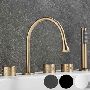 Bathtub Faucet - Contemporary Electroplated Roman Tub Brass Valve Bath Shower Mixer Taps