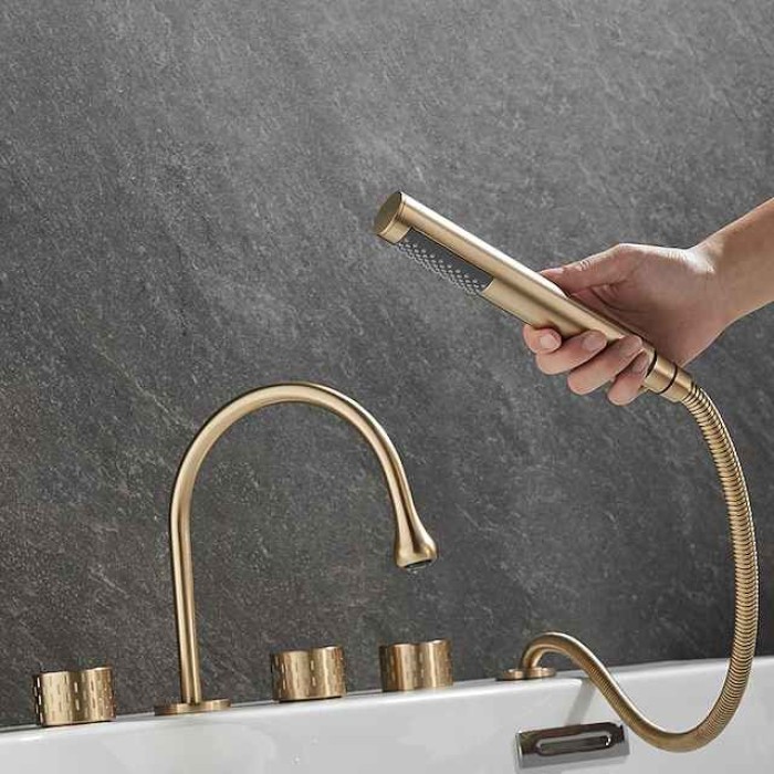 Bathtub Faucet - Contemporary Electroplated Roman Tub Brass Valve Bath Shower Mixer Taps