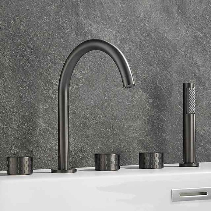 Bathtub Faucet - Contemporary Electroplated Roman Tub Brass Valve Bath Shower Mixer Taps