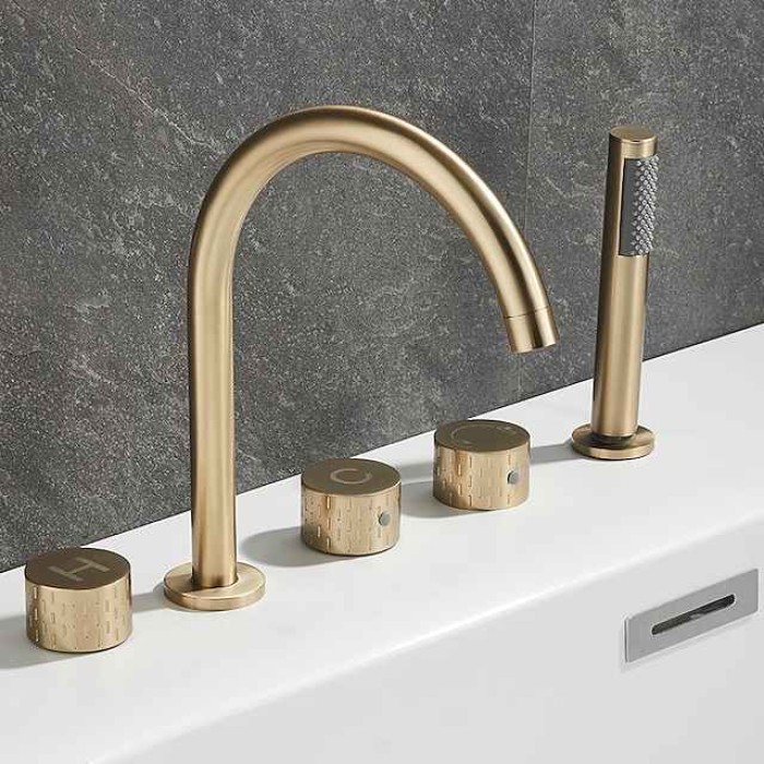 Bathtub Faucet - Contemporary Electroplated Roman Tub Brass Valve Bath Shower Mixer Taps