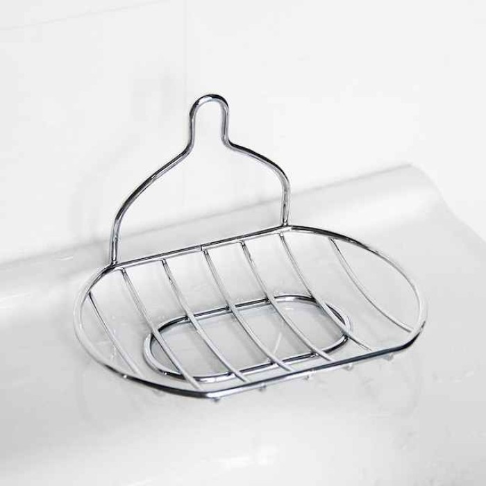 Soap Dish Stainless Steel Suction Cup Bathroom Soap Drain Rack Free Punching Wall Hanging Household Storage Soap Box