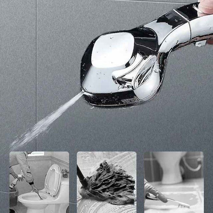 Shower Head 4 Mode Adjustable High Pressure Water Saving One-key Stop Water Handheld Pressurized Showerhead Bathroom Accessories(With 1.5m Water Pipe and Support)