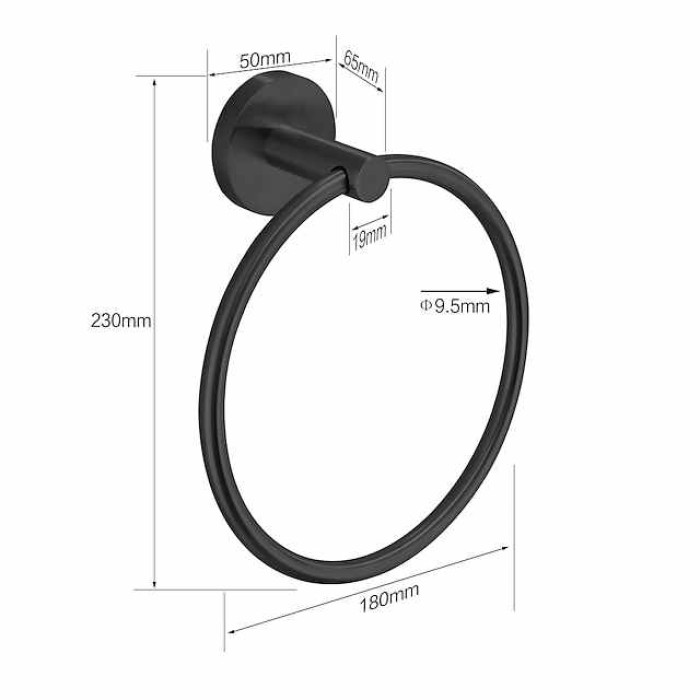 Towel Ring for Bathroom,Stainless Steel Hand Towel Holder Modern Circle Towel Hanger Round Towel Rack Wall Mounted(Black/Chrome/Golden/Brushed Nickel)