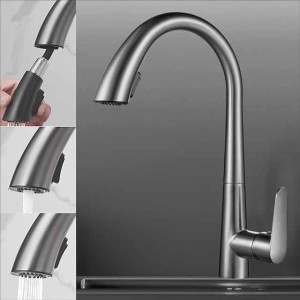 Kitchen Faucet with Pull-out Sprayer,Single Handle One Hole Electroplated Pull-out / Pull-down Centerset Retro Vintage Kitchen Taps