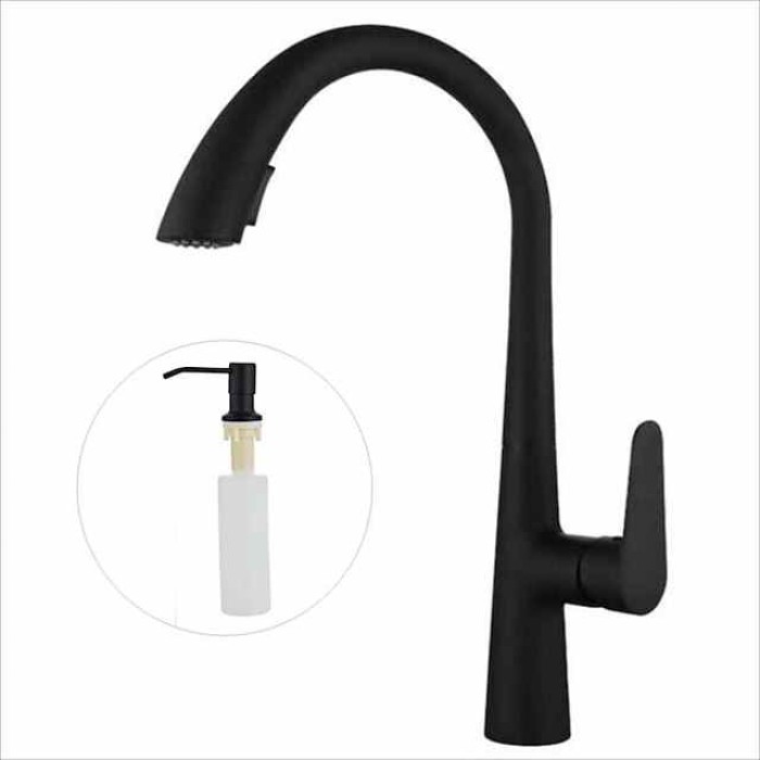 Kitchen Faucet with Pull-out Sprayer,Single Handle One Hole Electroplated Pull-out / Pull-down Centerset Retro Vintage Kitchen Taps