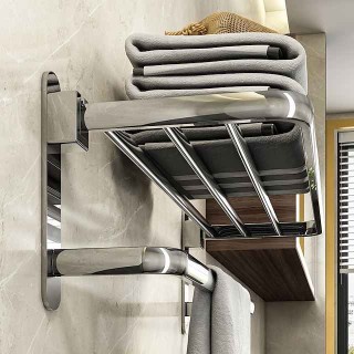 Towel Rack for Bathroom,Stainless Steel Perforated Free Bathroom Towel Rack Bathroom Shelf Wall Mounted Bathroom Hardware Pendant