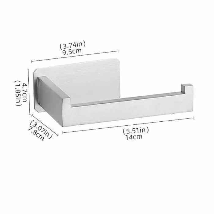 Toilet Paper Holder for Bathroom Self-adhesive 304 Stainless Steel Roll Paper Holder Paper Towel Holder Punch Free Wall Mounted Toilet Paper Holder Bathroom Roll Paper Holder