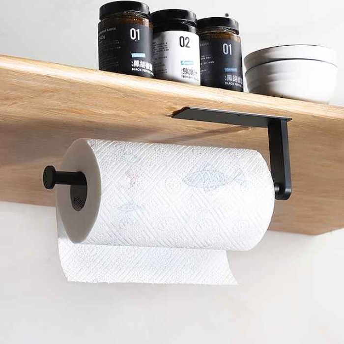 Self-adhesive Towel Rack Wall Mounted Bathroom 304 Stainless Steel Towel Rack Toilet Multi-Function Toilet Paper Rack Perforated Free Towel Rack Towel Rack