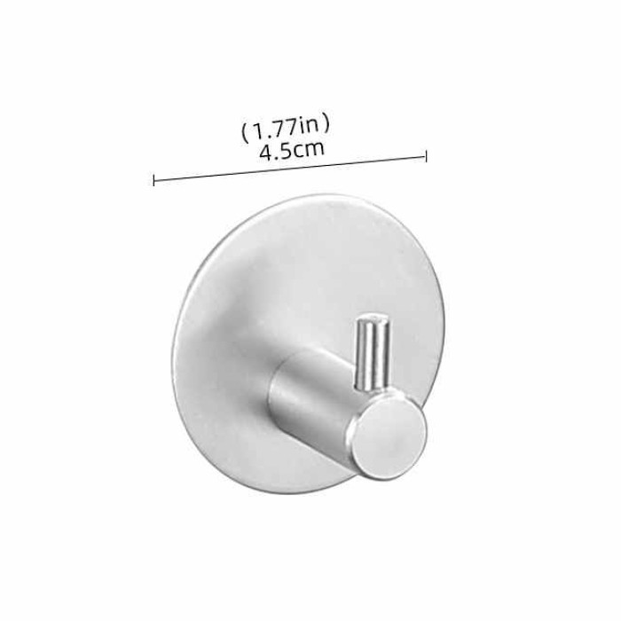 Wall Hooks Self-adhesive Robe Hooks Bathroom 304 Stainless Steel Hook Kitchen Bathroom Hook Punch Free Single Hook Door Rear Metal Coat Hook