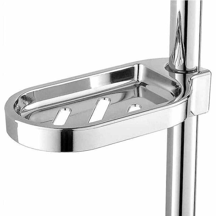 Shower Rail Soap Dish Box Soap Holder Soap Pallet Shower Rod Slide Bar ABS Chrome for Sliding Bar Bathroom Tray Soap Box Slide Bar Soap Dish Holder Replacement Soap Pallet