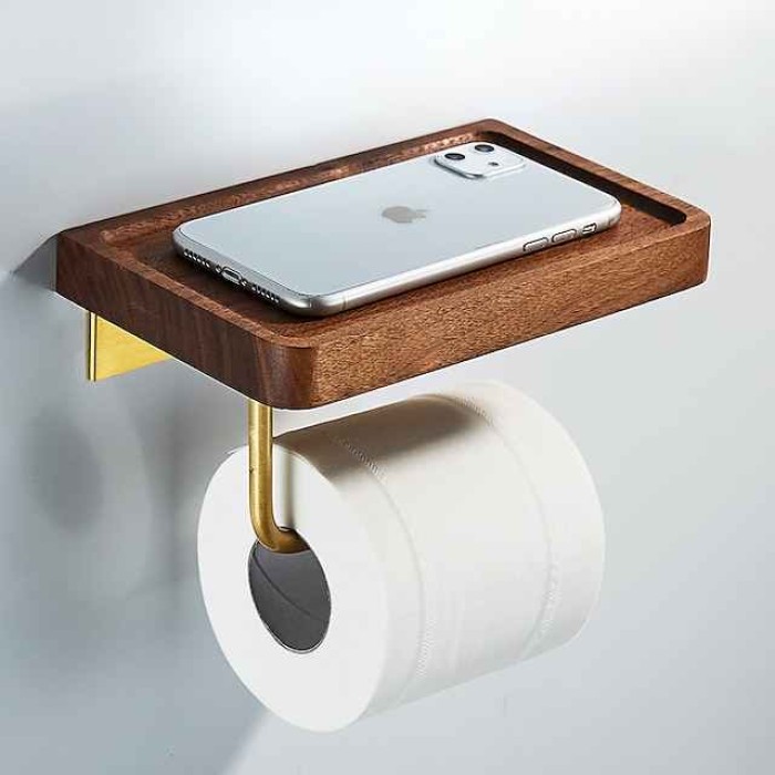 Walnut Toilet Tissue Holder Punch Free Toilet Solid Wood Paper Holder Cross Border Mobile Phone Toilet Paper Holder