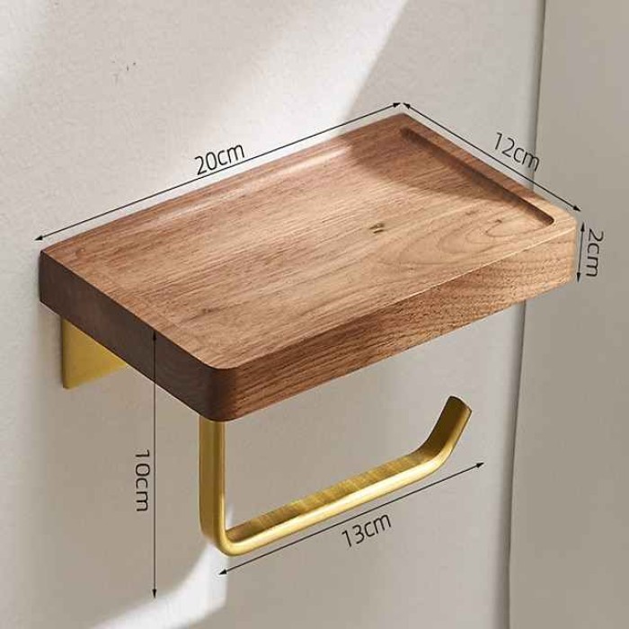 Walnut Toilet Tissue Holder Punch Free Toilet Solid Wood Paper Holder Cross Border Mobile Phone Toilet Paper Holder