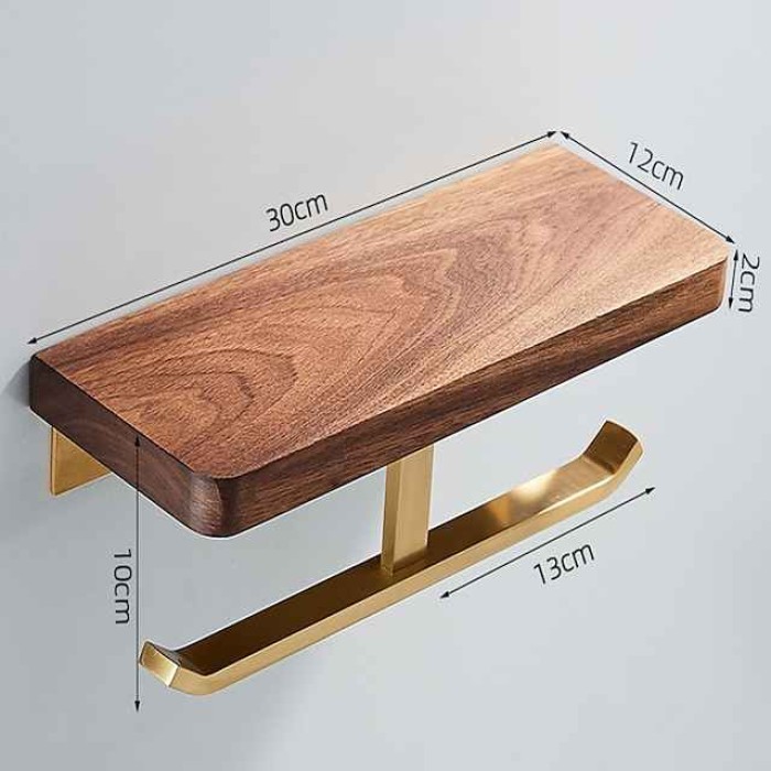 Walnut Toilet Tissue Holder Punch Free Toilet Solid Wood Paper Holder Cross Border Mobile Phone Toilet Paper Holder