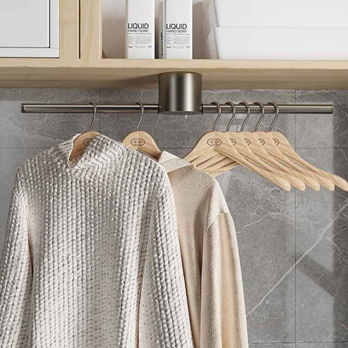 Bathroom Towel Bar Perforated Free Space Aluminum Towel Rack Extremely Simple Light Luxurious Towel Storage