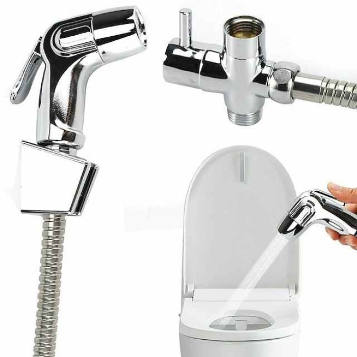 Handheld Toilet Bidet Sprayer Set Kit Stainless Steel Hand Bidet Faucet for Bathroom Handheld Shower Head Nozzle Hose Set Toilet Sprinkler Docking Hand Shower Head Handheld Toilet Sprayer Accessories