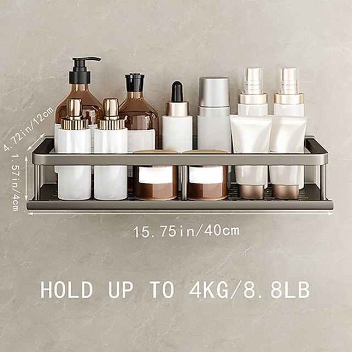 Bathroom Shelves Aluminum Alloy Wall Mount Corner Shelf Shower Storage Rack Holder Toilet Makeup Organizer