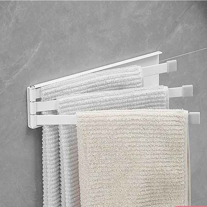 Towel Rack New Punch-Free Iron Art Can Be Rotated 180 Degrees Towel Bar Toilet Hanging Towel Rack Single-Pole Multi-Pole Bathroom