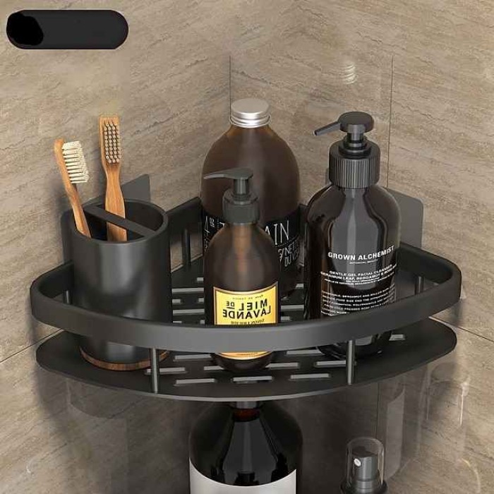 Corner Shower Caddy,Triangle Towel Shower Storage Rack Corner Shelves Wall Mounted Shampoo Holder No Drill Adhesive Bathroom Shelf Organizer