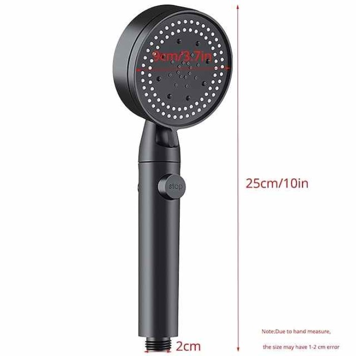 Shower Head High Pressure Handheld Spray Anti-drop Nozzle with 5 Spray Mode Showerhead, with Stop Button Adjustable High-Pressure Water Saving, Shower Bathroom Accessories