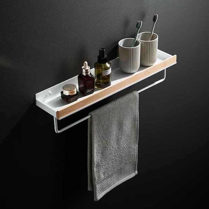 Bathroom Shelves Wall Mounted Beech Space Aluminum Shower Shelf Storage Organizer Rack Bathroom Kitchen Bathroom Hardware Pendant Shower Rack Corner Shelf 1pc